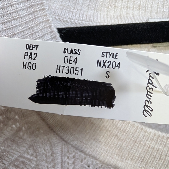 Madewell Signature Knit Pointelle Cardigan S Heather Gray Oat NX204 Coquette - Picture 5 of 12